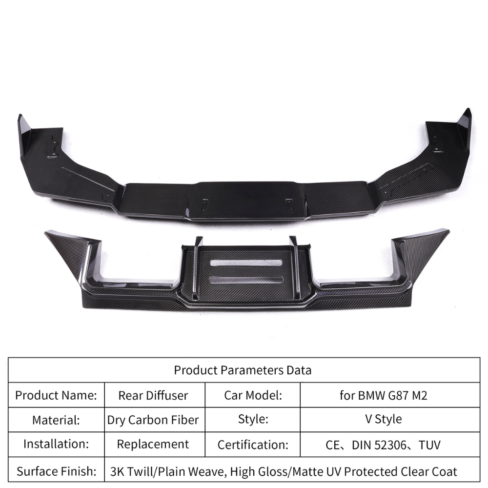 BMW M2 G87 V Type Dry Carbon Fiber Rear Diffuser 2022+