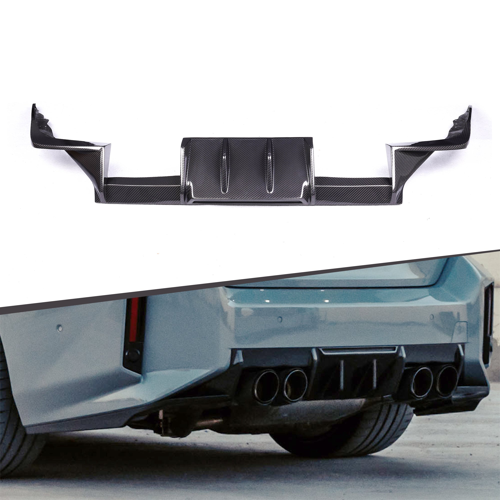 Bmw M2 G87 MHC Dry Carbon Fiber Type Rear Bumper Diffuser 2022+