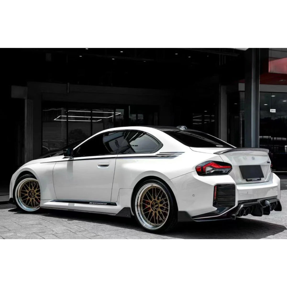 BMW M2 G87 AD Type Dry Carbon Fiber Side Skirts 2022+